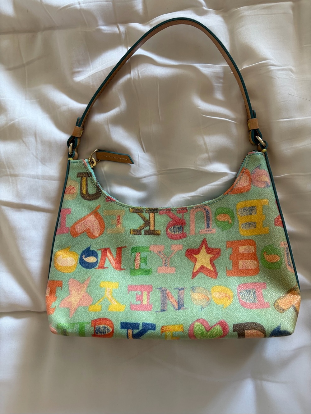 Dooney & Bourke Pastel Multicolor Letter-Print Shoulder Bag